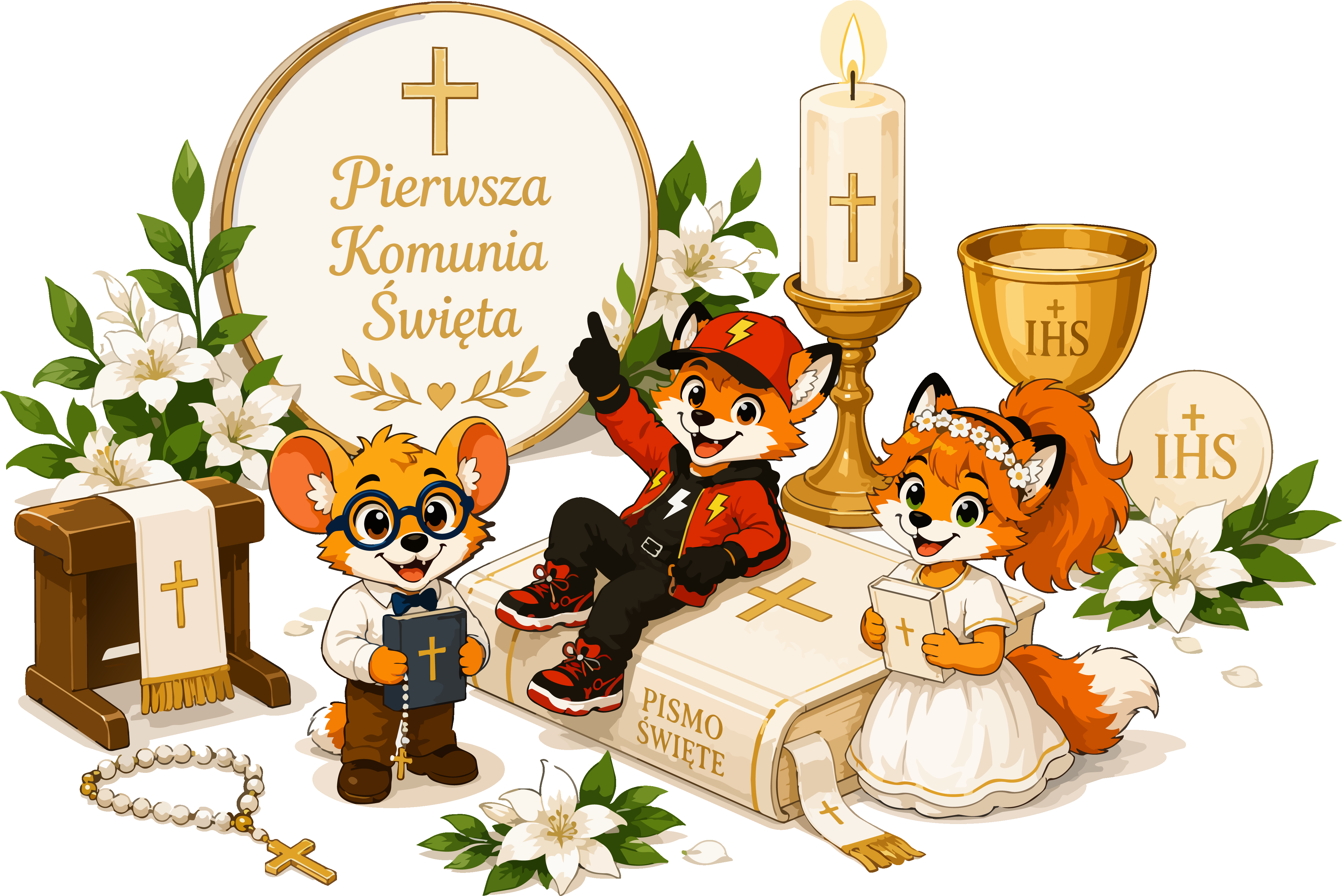 Maskotki Fabryki przy pierwszej komunii świętej